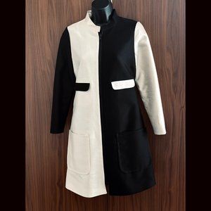 Pink Tartan Black & White Color Block Jacket